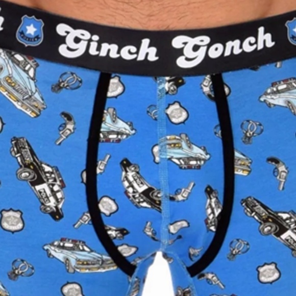 GINCH Gonch Patrol Statement Graphic Underwear Trunk Briefs Police Handcuffs NIP - Picture 3 of 9